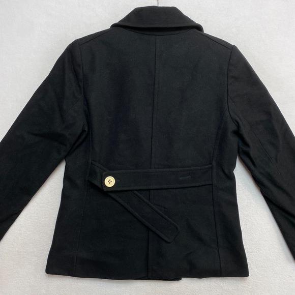 Vintage J. Crew Pea Coat Womens M Navy Double Breasted Nautical Jacket US Navy - Picture 10 of 14